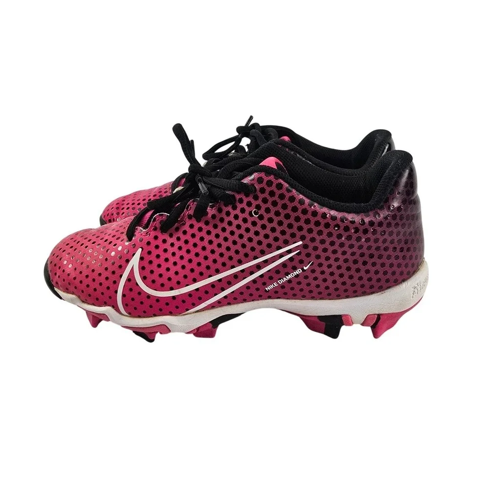 Nike Hyperdiamond 4 Keystone‎ Softball Cleats Kids 4.5Y Pink Black Low Top